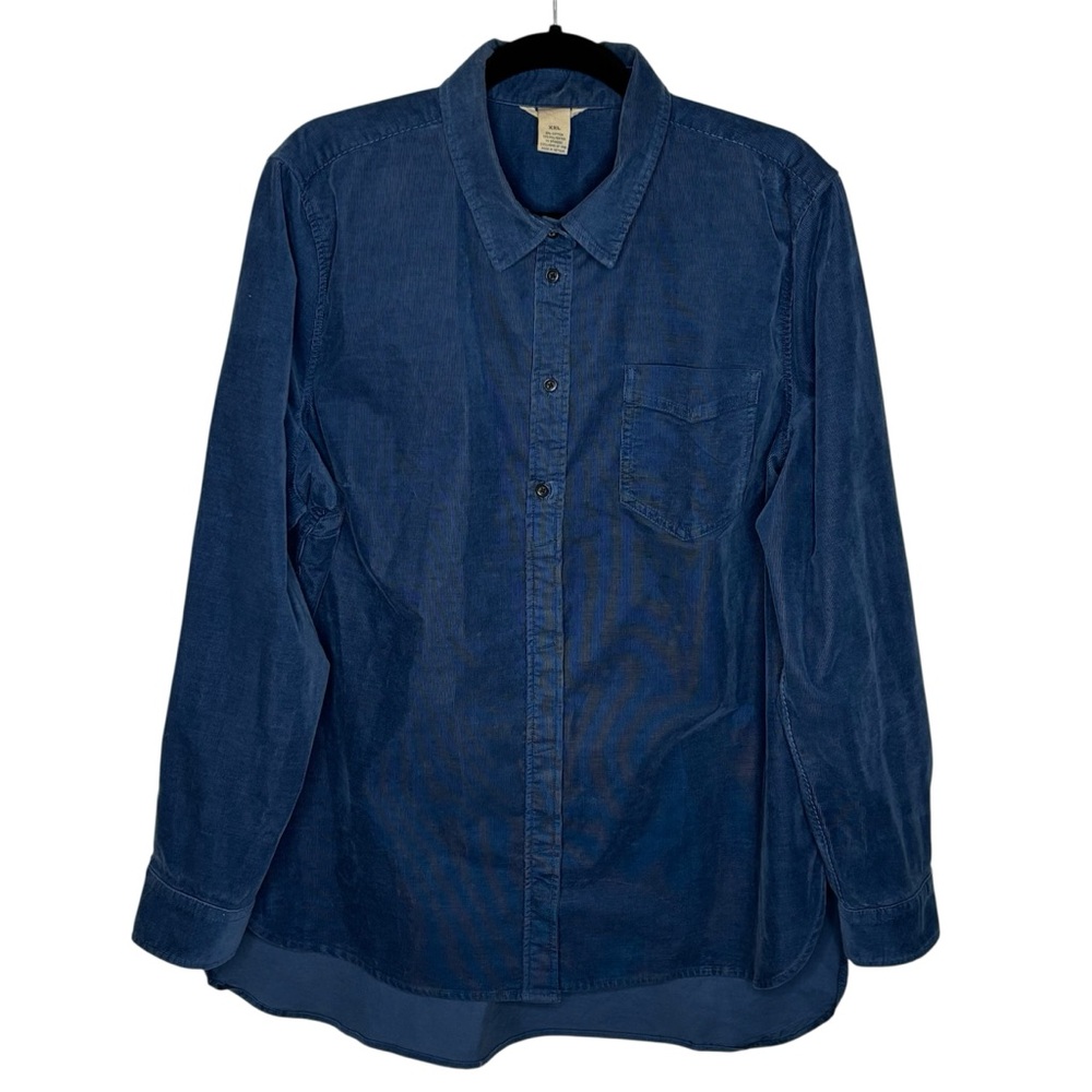 Duluth Trading Co Shirt Men’s XXL Button Down Deep Blue Casual Corduroy Big Tall